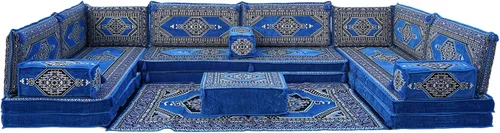 Vista 50 de arabicsofa Cojines de piso árabe en forma de U – Sofá tradicional Majlis con sofá otomano