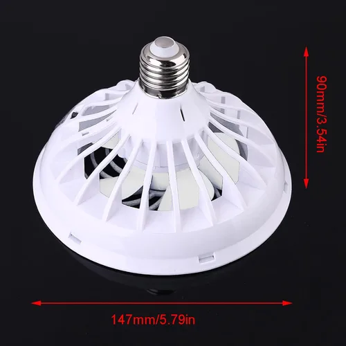 Vista 2 de Ventilador de techo de 5.79 "con luz de 3 modos de ajuste de ventilador de techo de perfil bajo E27 con tapa para dormitorio cocina