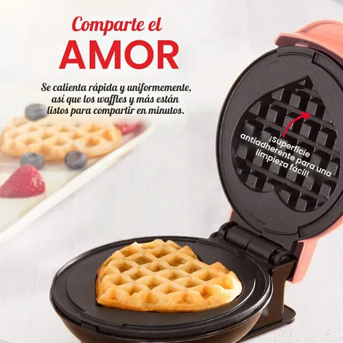 Vista 3 de [Usado] DASH Mini Maker Juego de Regalo de 3 Piezas, Mini Waflera + Mini Waflera en Forma de Corazón + Mini Plancha Mini Maker