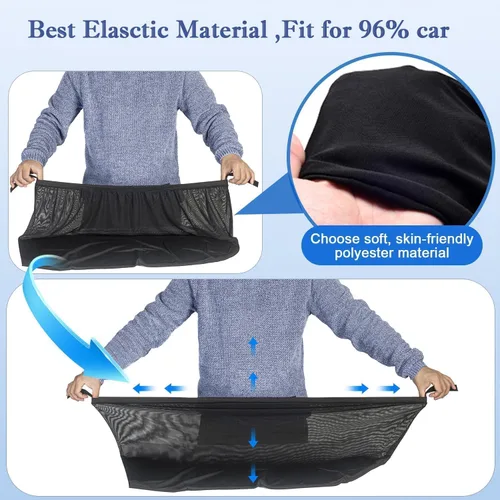 Vista 4 de Sombras para ventanas laterales traseras de auto para autos pequeños y medianos, juego de 2 protectores solares elásticos y transpirables con malla