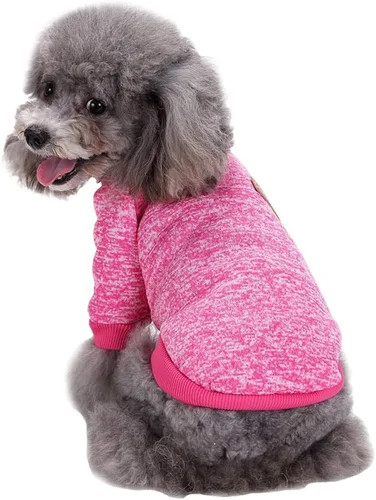 Vista 14 de Ropa para mascotas, suéter suave, cálido y grueso, suéter de invierno para perros (talla S, color rosa) Jecikelon pullover pet apparel for dogs