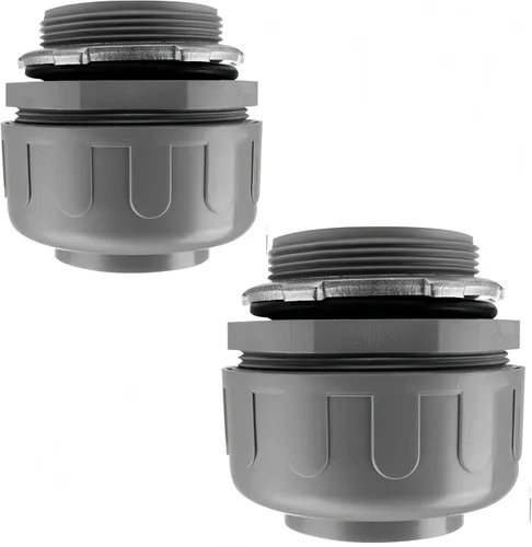 Vista 8 de Conector hermético de líquido de 2 pulgadas, conector de conducto eléctrico no metálico, conector de conducto flexible de PVC (2 unidades, 90 grados)