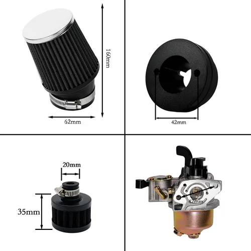 Vista 7 de JMCHstore Kit adaptador de filtro de aire de carburador para Monster Mega Moto MMB80 MMB105, Coleman B100 RB100 105cc, Motovox MBX10 Baja DB30 97cc