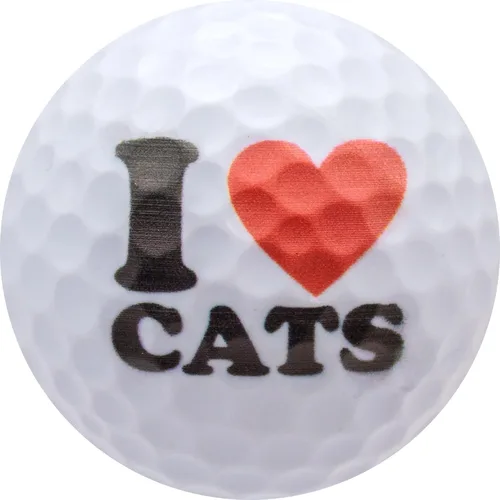 Vista 4 de GBM - Pelotas de golf para amantes de los gatos, diseño lindo para amantes de los gatos, golfistas, torneos, juego de liga y regalos únicos, 1 docena