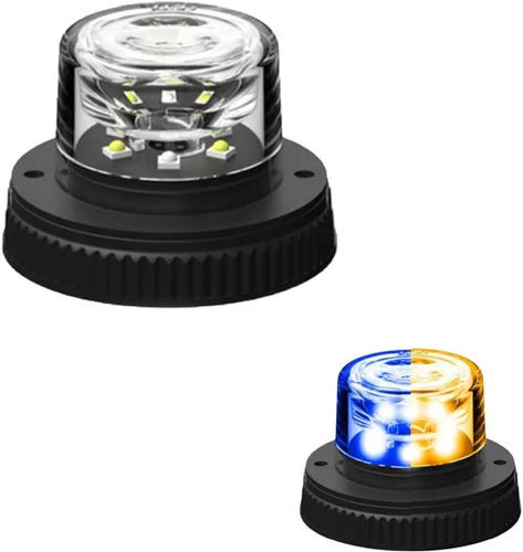 Vista 13 de SpeedTech Lights Flare 360° 6 LED 18 W Luz estroboscópica – Bombilla de botón oculta, faro de peligro para vehículos de policía, construcción Rojo