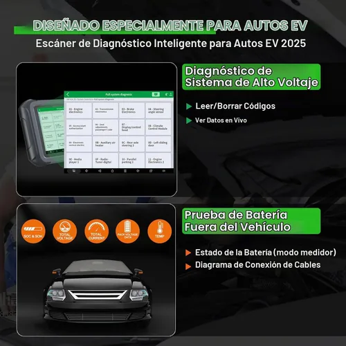 Vista 3 de XTOOL D9EV Herramienta de escaneo Sistema de alto voltaje/análisis de paquete de baterías, más de 46 reinicios