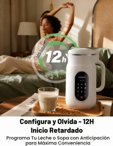 Vista 4 de KIDISLE Máquina para hacer leche de nueces 10 en 1 y máquina de sopa
