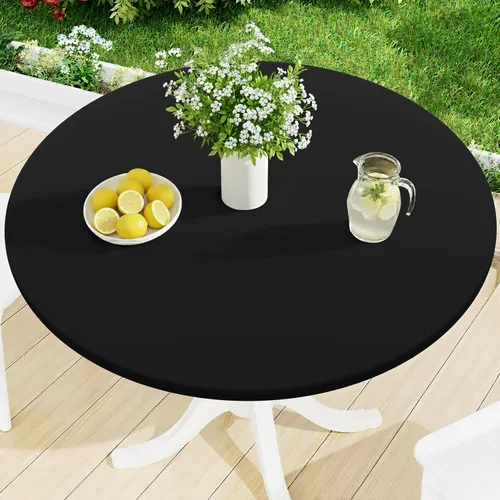 Vista 19 de Smiry Mantel Redondo de Spandex, Manteles Elásticos Ajustados Lavables para Mesas de 18"-24", Cubierta de Mesa de Pícnic Elástica Impermeable