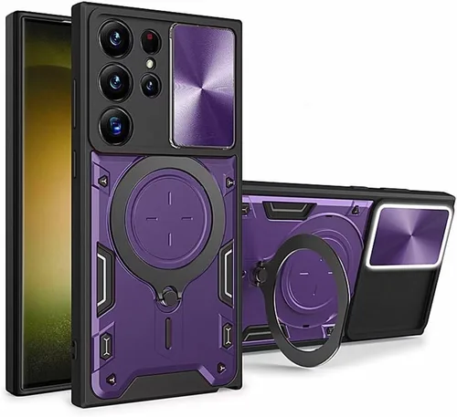 Vista 11 de Funda para Galaxy A32 5G, grado militar [soporte integrado] Soporte de anillo giratorio magnético resistente TPU+PC a prueba de golpes, funda Negro