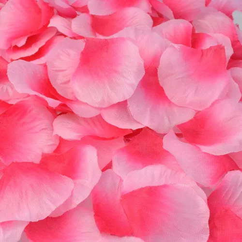 Vista 3 de obmwang 2000 pétalos de rosa de seda artificiales para decoración de flores de boda. Rosa y rosa