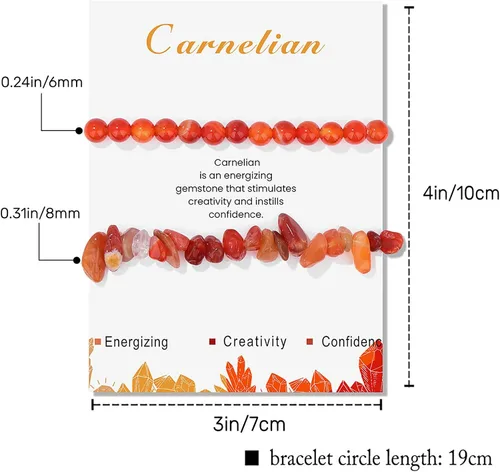 Vista 39 de Pulseras de cristal curativo para mujer, 2 pulseras de piedra natural de 0.236 pulgadas, pulseras elásticas de cuentas de cristal hechas a mano
