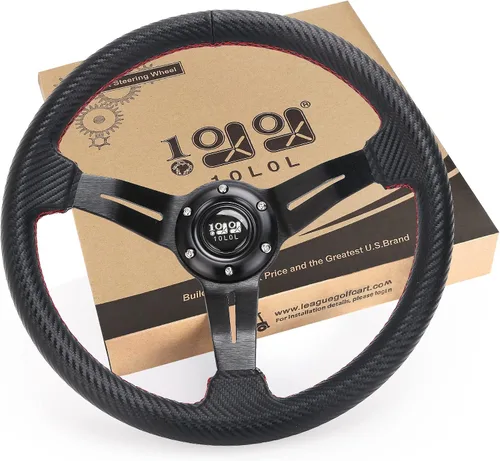 Vista 7 de 10L0L Volante de carrito de golf, diseño universal para Yamaha, EZGO RXV y TXT, Club Car DS, Club Car Precedent Tempo, la mayoría de los carritos