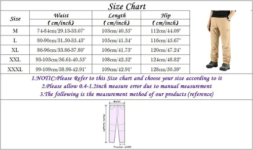 Vista 7 de Men's Outdoor Hiking Pants Tactical Cargo Pants Lightweight and Thick Fleece Cargo Climbing Camping Ski Trousers