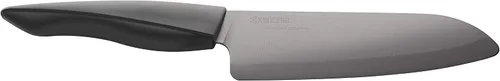 Vista 13 de Kyocera Innovation Series - Cuchillo de corte de cerámica de 5 pulgadas, con mango ergonómico suave al tacto, hoja negra, mango negro