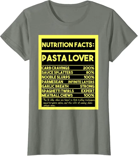 Vista 17 de Pasta Lover Nutrition Facts: The Ultimate Carb Connoisseur's T-Shirt Negro