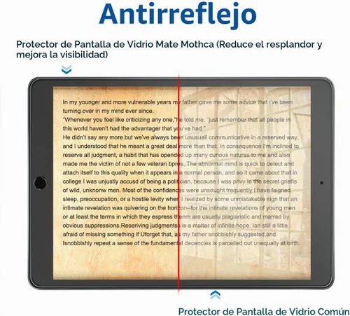 Vista 3 de Mothca Protector de pantalla de vidrio templado mate para iPad Air 3 (2019) de 10.5 pulgadas y iPad Pro 10.5" (2017) [NO Privacidad], antirreflejos