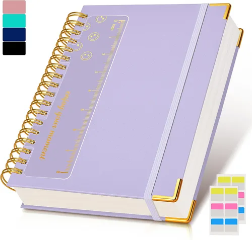 Vista 20 de Cuaderno Diario de Espiral 8.5" x 11", 300 Páginas de Tapa Dura con Forro de Cuero para Mujeres y Hombres, Cuadernos A4 Grandes con Rayas