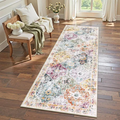 Vista 10 de Ileading Alfombras lavables para pasillo, 2 x 6, antideslizantes, para entrada, cocina, baño, dormitorio, lavandería, sala de estar, alfombra larga