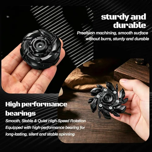Vista 4 de EDC Fidget Sliders - Juguetes de metal para adultos para TDAH y ansiedad, autismo, alivio del estrés, juguetes de clicker, color negro