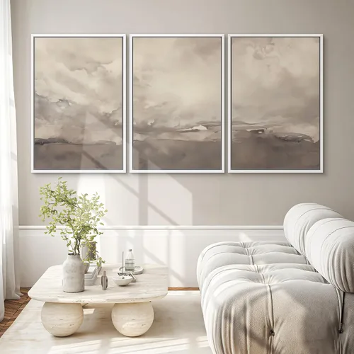 Vista 26 de SIGNWIN Lienzo enmarcado para pared, juego de arte neutro de bosque brumoso, ilustraciones en tono tierra, arte moderno, decorativo, bohemio