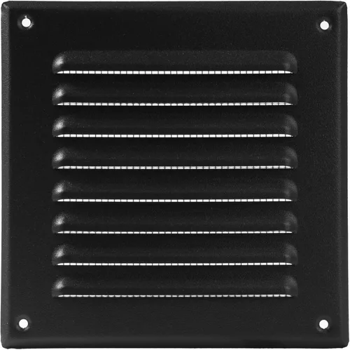 Vista 11 de Vent Systems - Cubierta de rejilla de ventilación de aire de alero rectangular de metal negro de 3 x 10 pulgadas (interior), deflector
