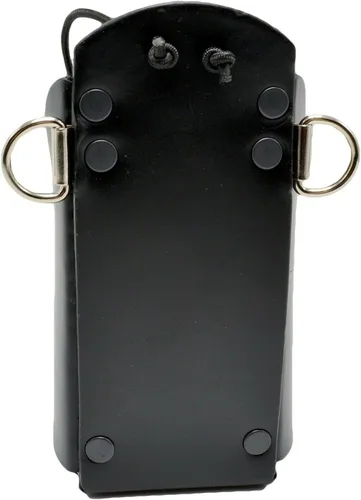 Vista 2 de Funda de cuero universal para radio de dos vías con banda elástica ajustable para bomberos, EMT y aplicación de la ley