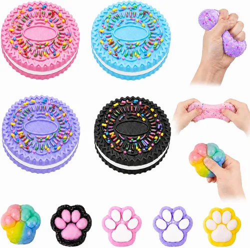 Vista 8 de Paquete de 20 juguetes sensoriales Taba Squishy Fidget Toys, Squishies Squishy Colorido