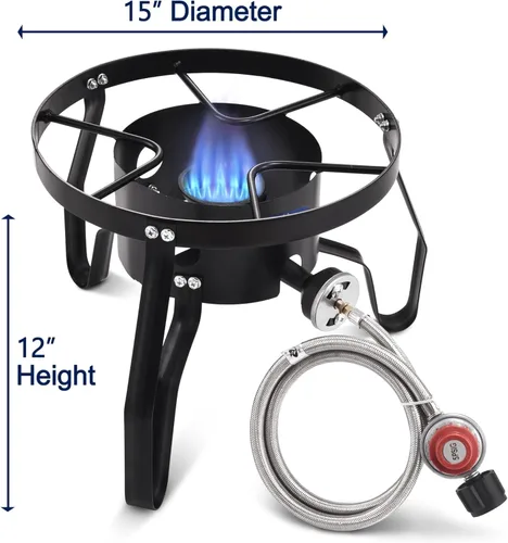 Vista 3 de ARC Olla de 32 cuartos de galón para hervir mariscos y estufa de propano para exteriores, olla de acero inoxidable para hervir cangrejos con cesta