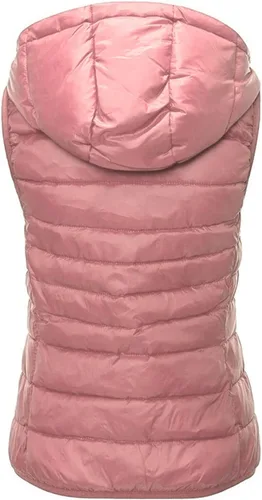 Vista 2 de JUNGE Chalecos cortos acolchados para mujer, casual, a la moda, con cremallera, con bolsillo, suelto, sólido, sin mangas, unisex, abrigo