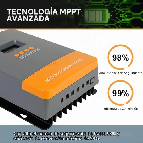Vista 3 de Controlador de carga solar de 60A MPPT 12V 24V 36V 48V Controlador de 60 amperios Regulador de carga solar MPPT 150V con pantalla LCD Funciona
