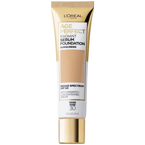 Vista 31 de L'Oreal Paris Age Perfect - Base de suero radiante con SPF 50, almendra, 1 onza