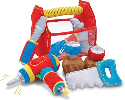Vista 6 de Melissa & Doug Caja de herramientas para rellenar y derramar, juguete para niños pequeños con taladro vibratorio (9 piezas)