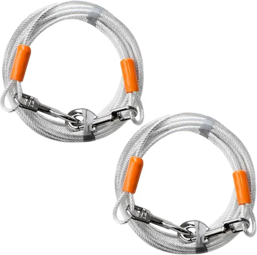 Vista 18 de BV Cable de amarre para perros de 30 pies – Cable resistente para perros de hasta 125 libras – Reflectante y libre de óxido con clips giratorios