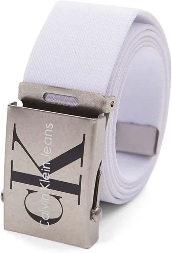 Vista 6 de Calvin Klein de los hombres ajustable Firma algodón belt-white