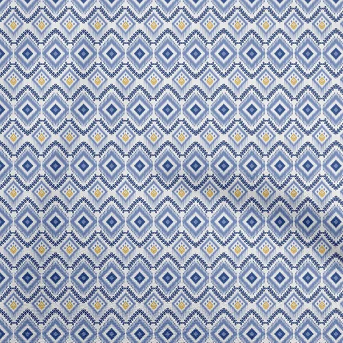 Vista 7 de oneOone Cotton Flex Beige Fabric Ikat Sewing Material Print Fabric By The Yard 40 Inch Wide