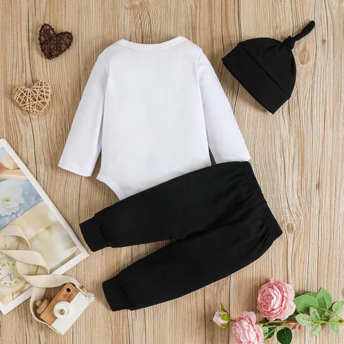 Vista 7 de My 1St Valentines - Conjunto de ropa para bebé recién nacido, conjunto de pantalones, lindo sombrero de 0 a 18 meses