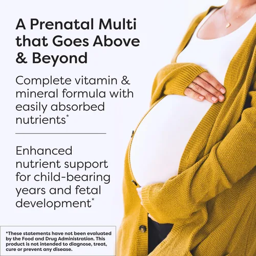 Vista 3 de SFI Health Klaire Labs - Multivitamínico prenatal y de enfermería, vitaminas posnatales y prenatales para mujeres con hierro, apoyo nutricional