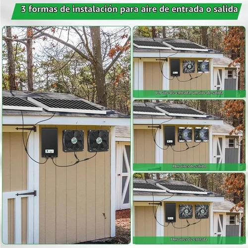 Vista 6 de blessny Kit de ventilador recargable solar de 5.5 pulgadas para aire