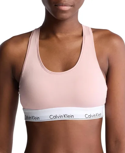 Vista 14 de Calvin Klein Bralette moderno de algodón elástico V-Day sin forro Gris Caliente