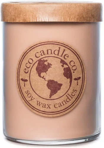 Vista 85 de ECO CANDLE CO. Vela reciclada, té negro y miel, 6 oz. - Aromas de té picante, nuez moscada, miel y naranja - 100% cera de soja, sin plomo, etiqueta