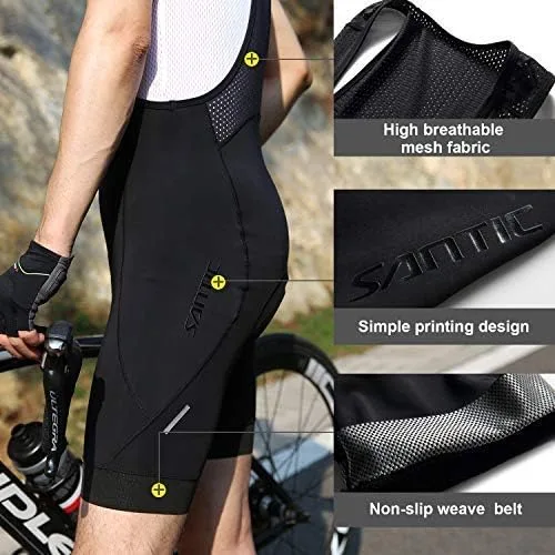 Vista 3 de Santic Pantalones cortos de ciclismo para hombre, con bolsillo