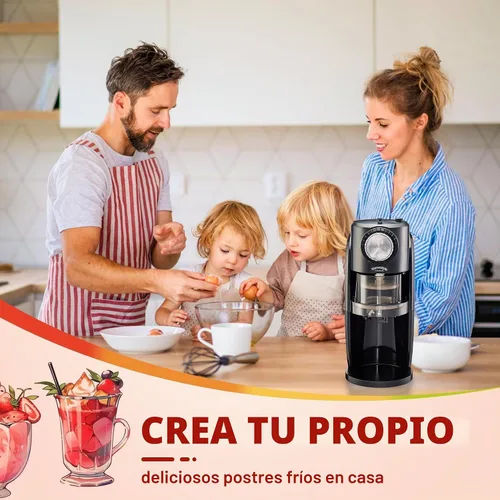 Vista 4 de Máquina de Hielo Raspado - Máquina de Conos de Nieve Equipada con Cuchilla de Acero Inoxidable, Botón de Ajuste para Regular Libremente el Grosor