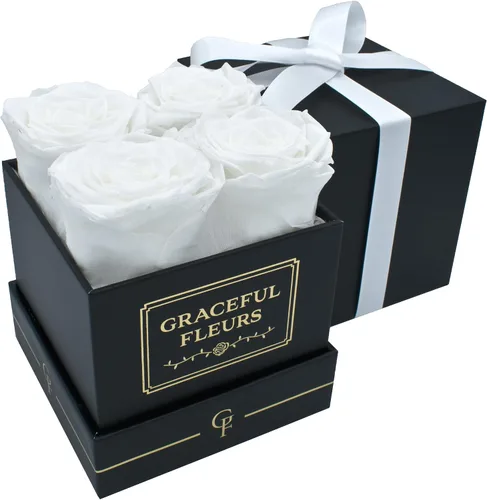 Vista 14 de Graceful Fleurs - Rosas reales de larga duración en una caja durante años, flores frescas preservadas para siempre para cumpleaños, Día de la Madre