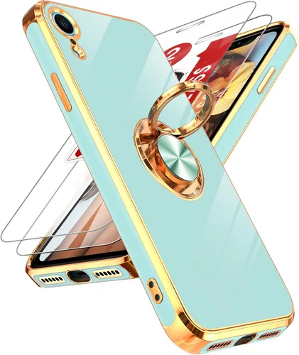 Vista 61 de LeYi Funda para iPhone XR: con Protector de Pantalla de Vidrio Templado [Paquete de 2] Soporte de Anillo Giratorio de 360°, Soporte Magnético