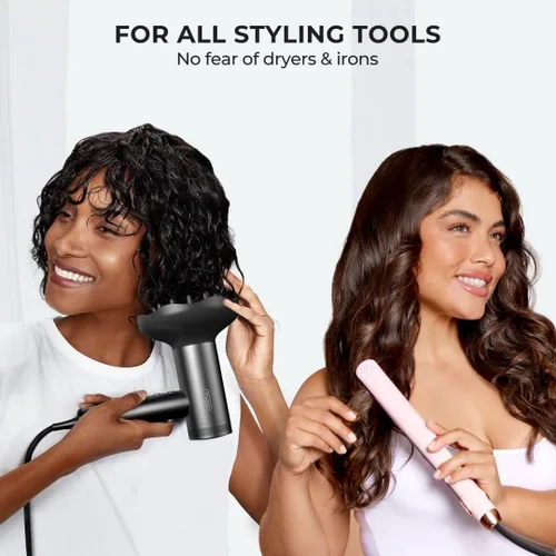 Vista 3 de TYMO Protector térmico para cabello con aceite de argán para herramientas de peinado calentadas, spray acondicionador sin enjuague para suavizar e