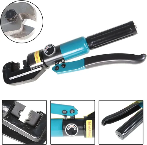 Vista 3 de Herramienta hidráulica de mano de 10 toneladas con 9 pares de troqueles y cortador de cables para accesorios de barandilla de cable de acero
