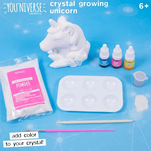Vista 2 de Just My Style YOU*niverse Crystal Growing Accessories by Horizon Group USA, kit STEM para niñas, diseño de 8 accesorios de cultivo de cristal y haz