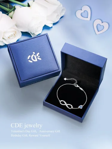 Vista 6 de CDE Pulsera con símbolo de corazón infinito para mujer, plata de ley 925, acero inoxidable, ajustable, aniversario, día de San Valentín, regalo