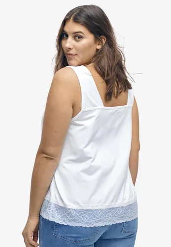 Vista 3 de Ellos Camiseta sin mangas con ribete de encaje en talla grande para mujer