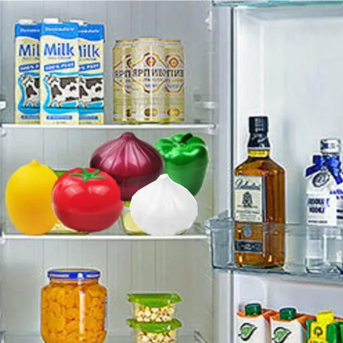 Vista 6 de Recipientes de almacenamiento de verduras y frutas para refrigerador, 5 unidades, sin BPA, reutilizables, para guardar alimentos, tomate, aguacate